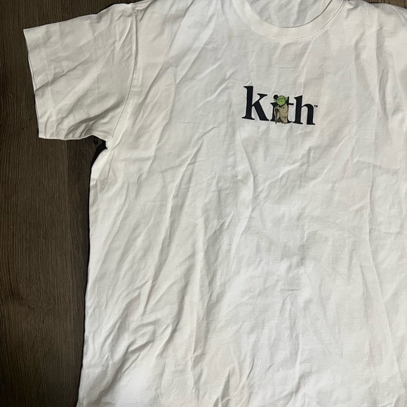 Kith x Star Wars Yoda Serif Vintage Tee White Tshirt Shirt Jedi Sith XL - Picture 2 of 7
